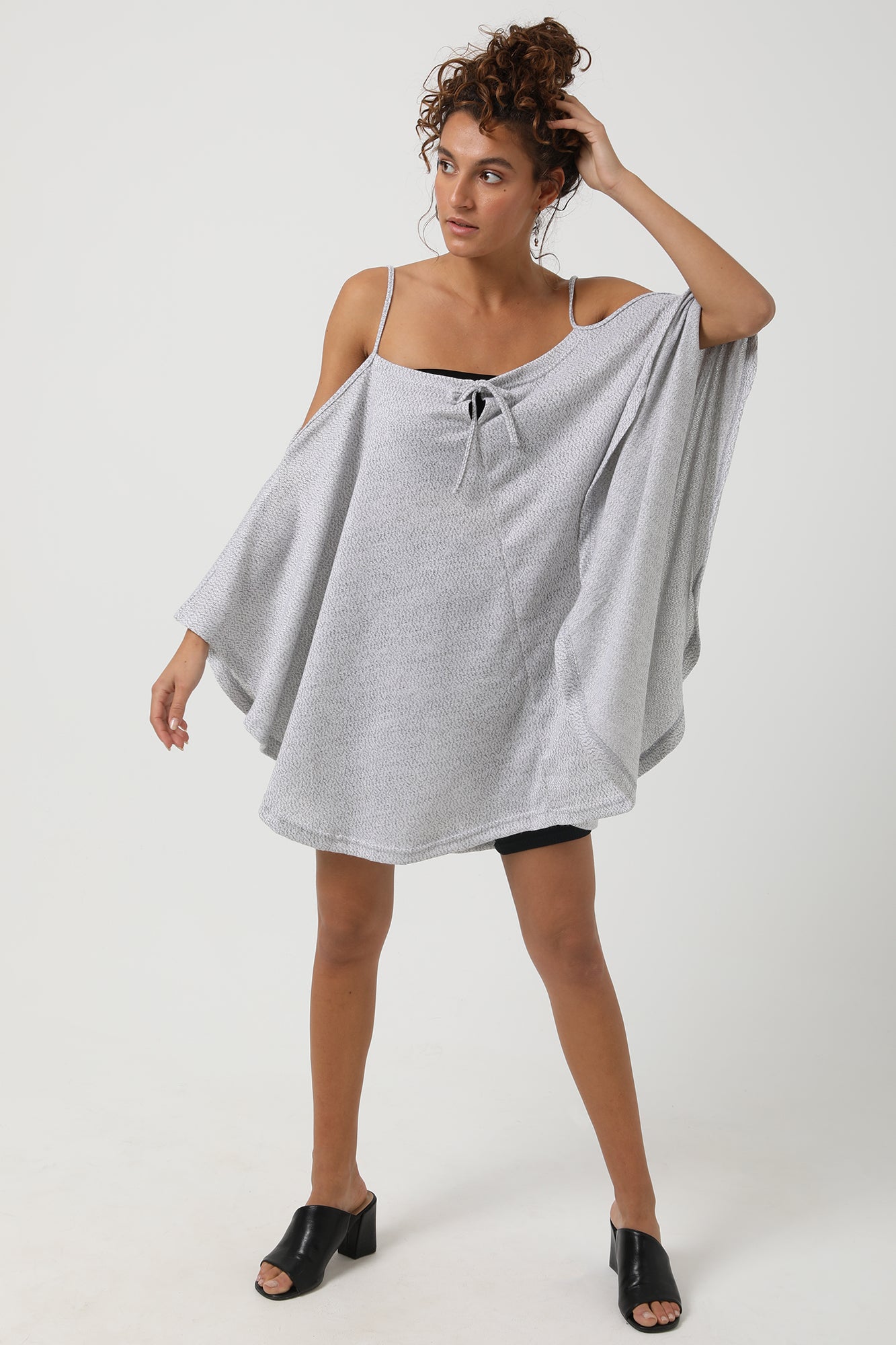 Spaghetti Straps Cover Up - Light Grey