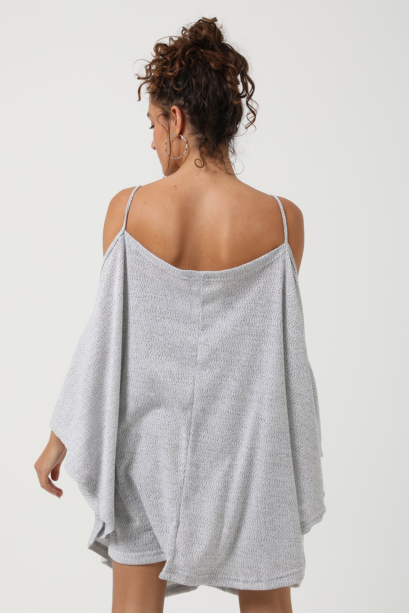 Spaghetti Straps Cover Up - Light Grey