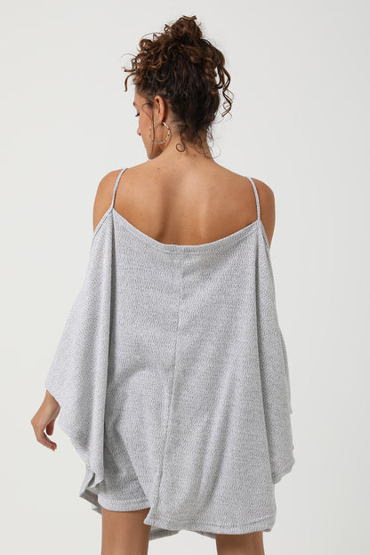 Spaghetti Straps Cover Up - Light Grey