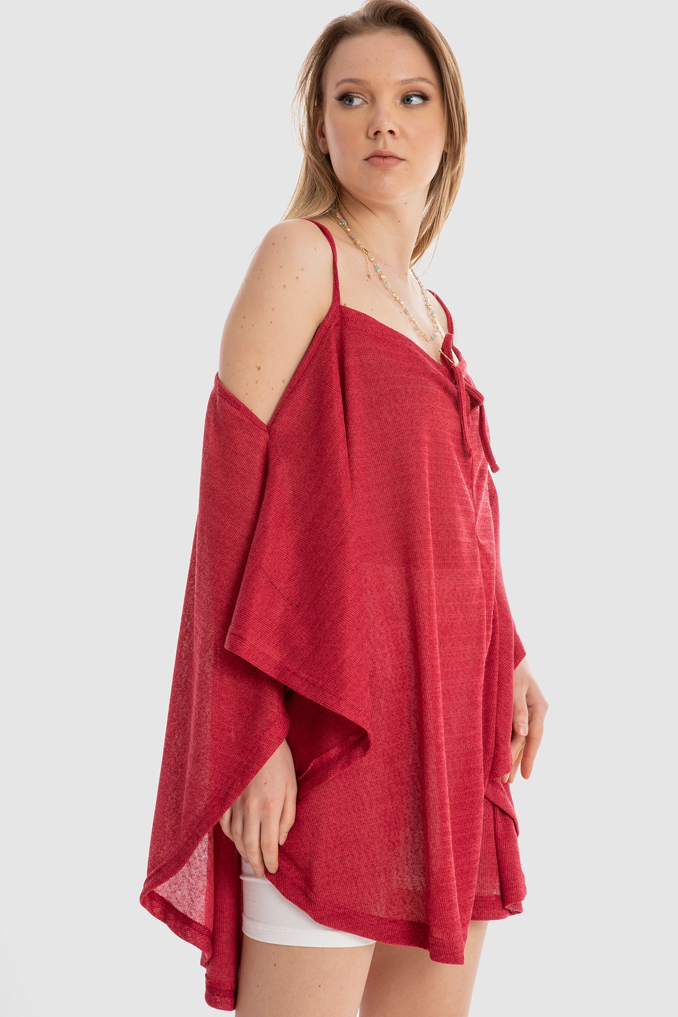 Spaghetti Straps Cover Up - Light Grey