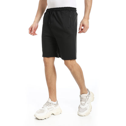 summer Melton shorts with zipper