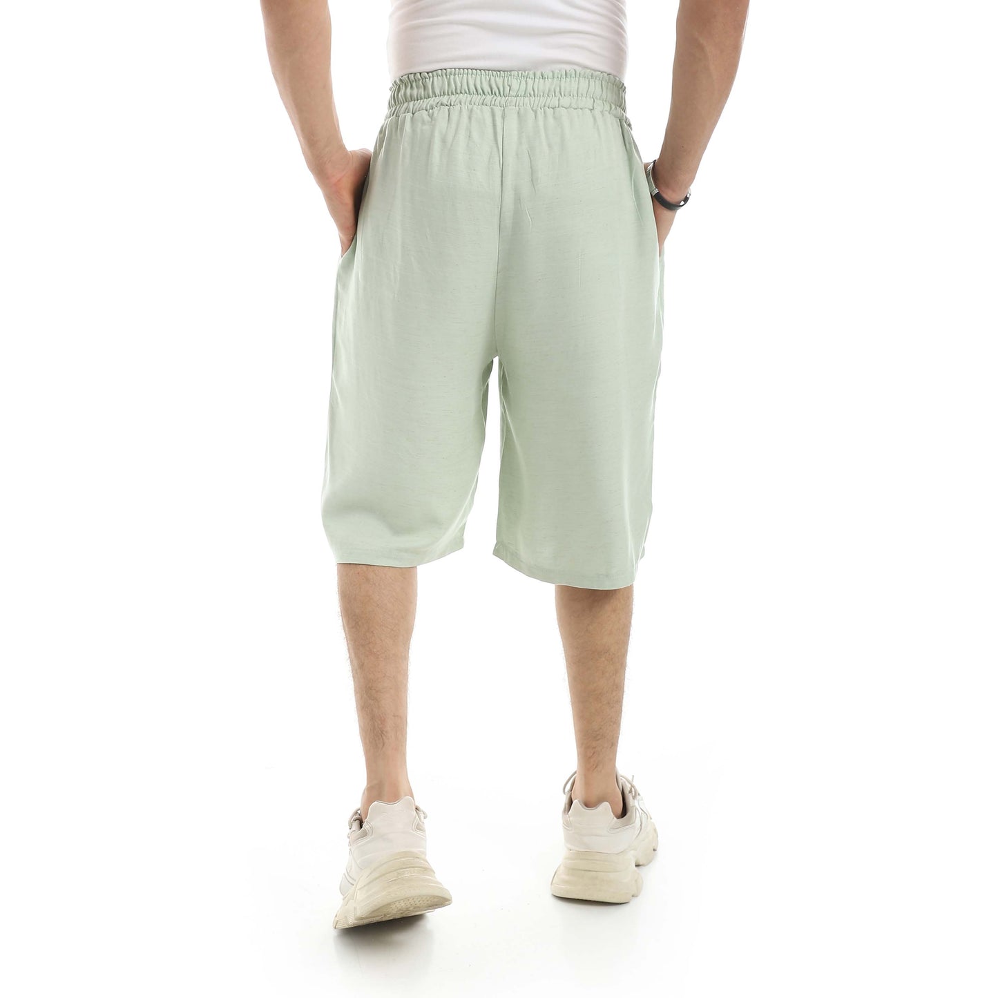 Red Circle Linen Shorts Men