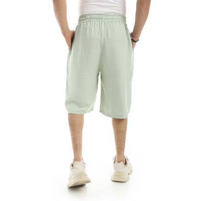 Red Circle Linen Shorts Men