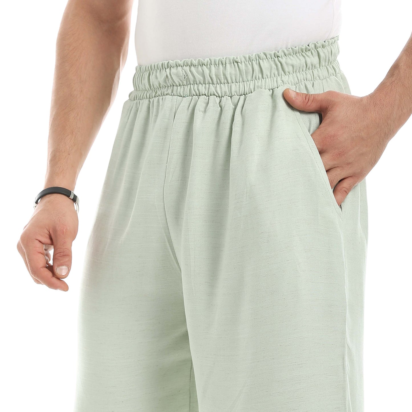 Red Circle Linen Shorts Men