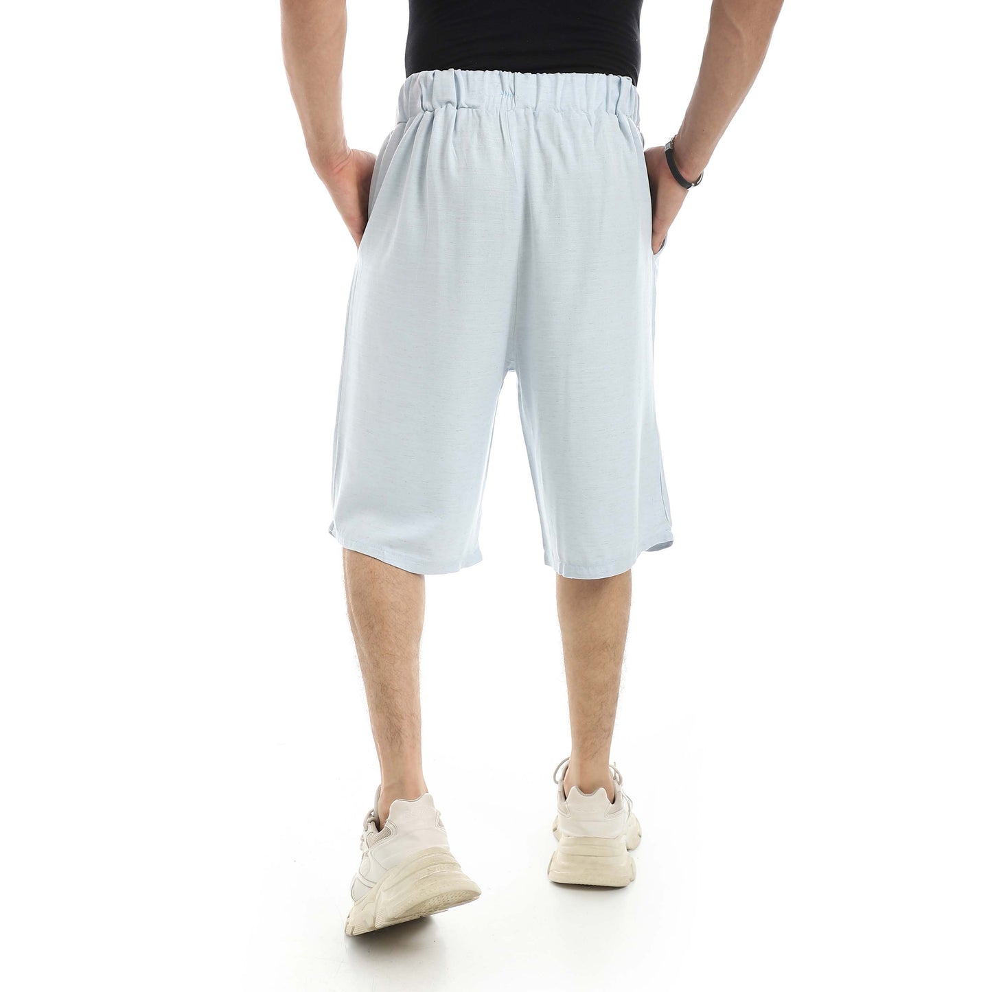 Red Circle Linen Shorts Men