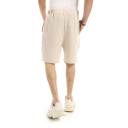 Red Circle Linen Shorts Men