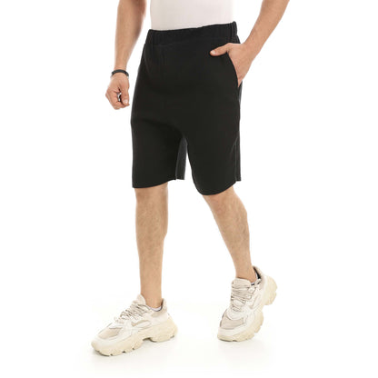 Red Circle Linen Shorts Men