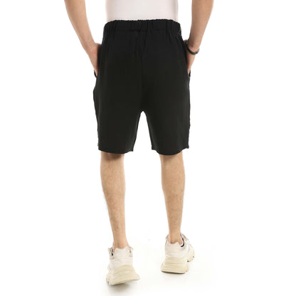 Red Circle Linen Shorts Men