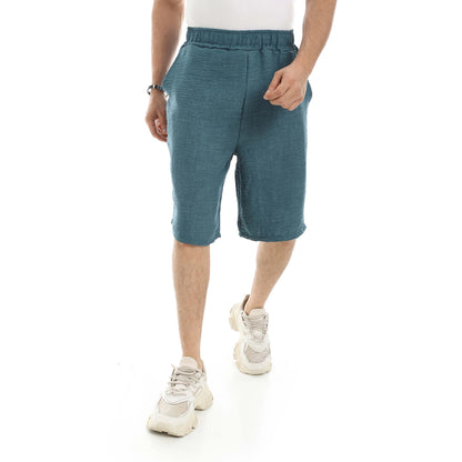 Red Circle Linen Shorts Men