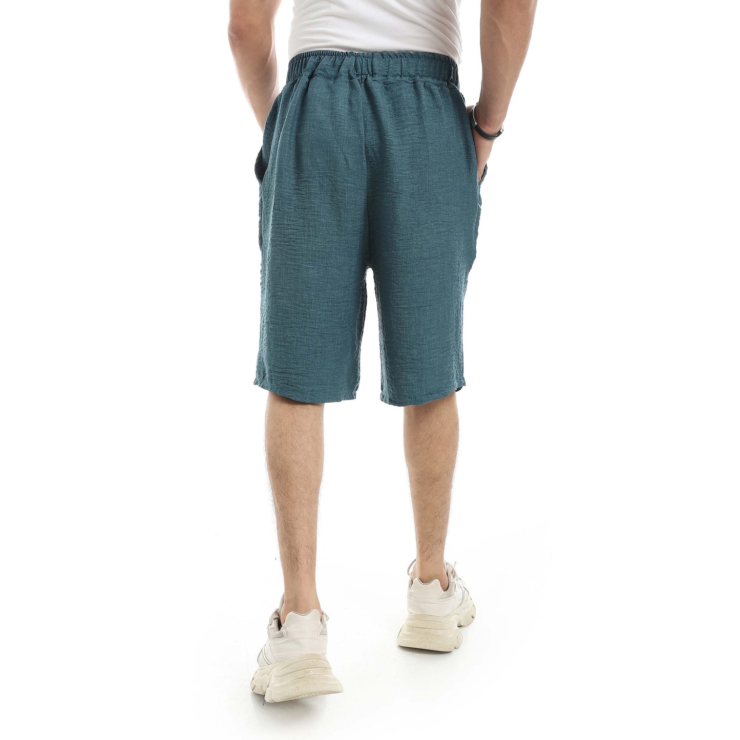 Red Circle Linen Shorts Men