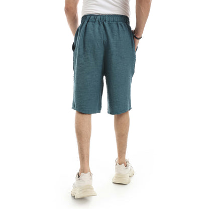 Red Circle Linen Shorts Men