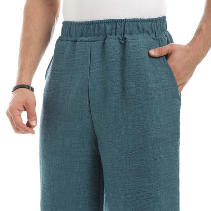 Red Circle Linen Shorts Men