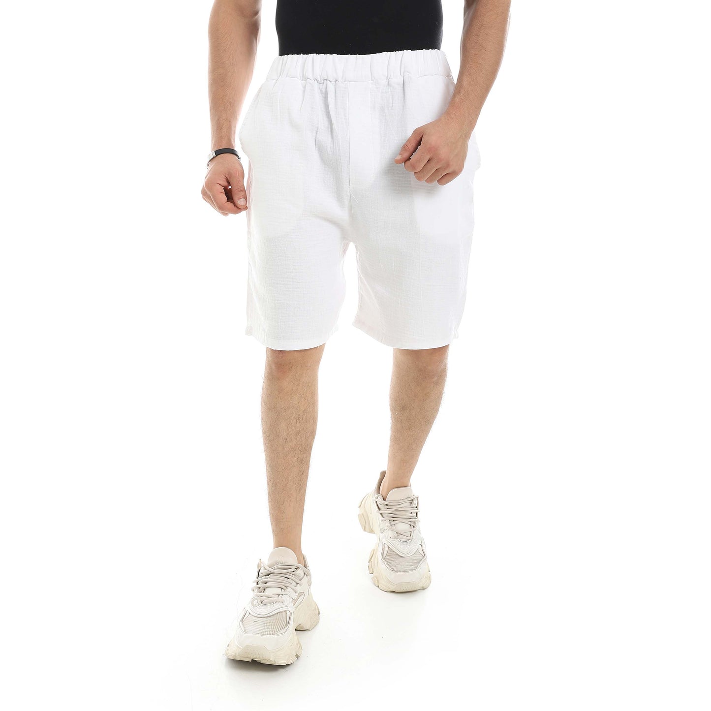 Red Circle Linen Shorts Men