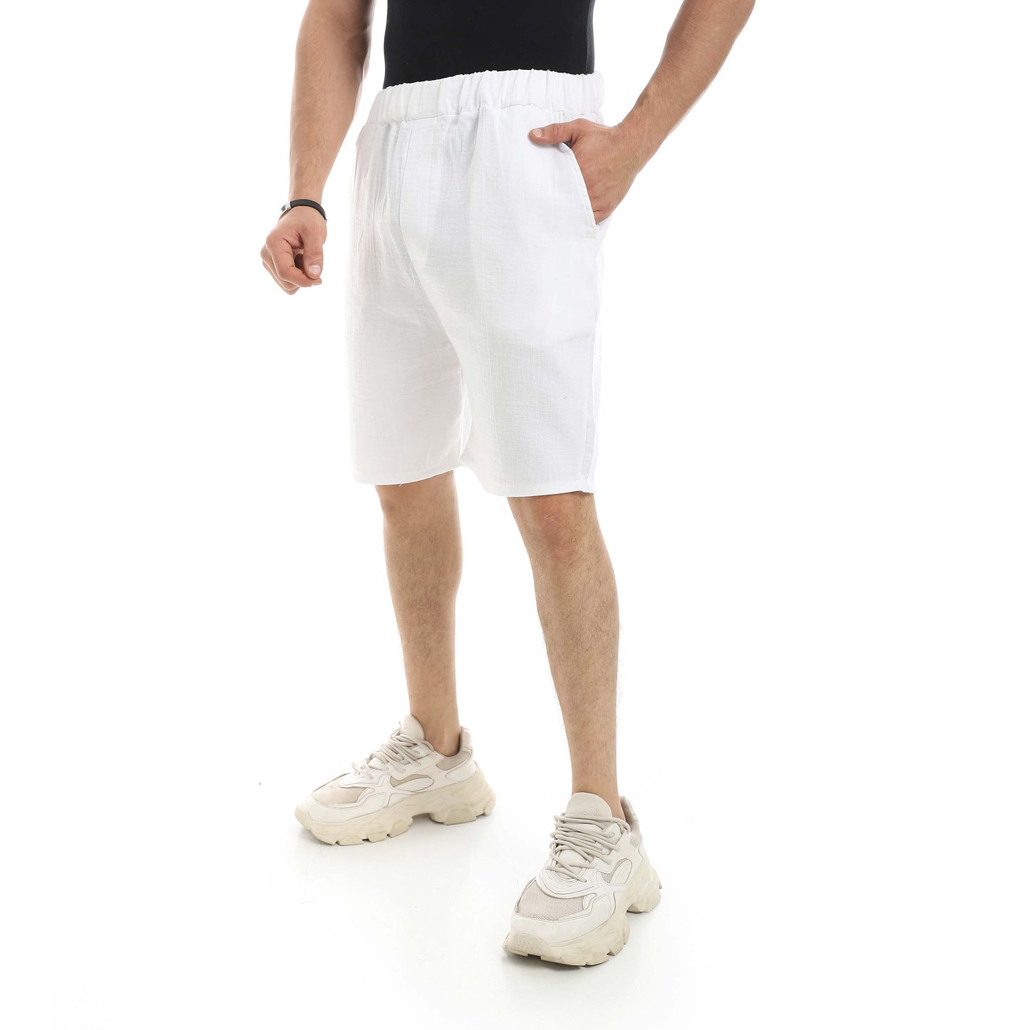 Red Circle Linen Shorts Men