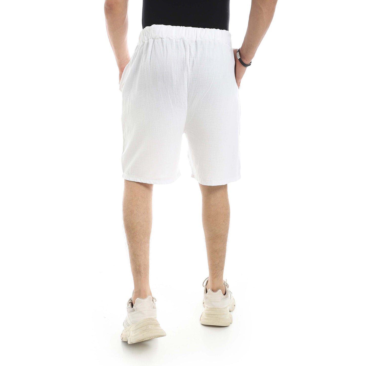 Red Circle Linen Shorts Men