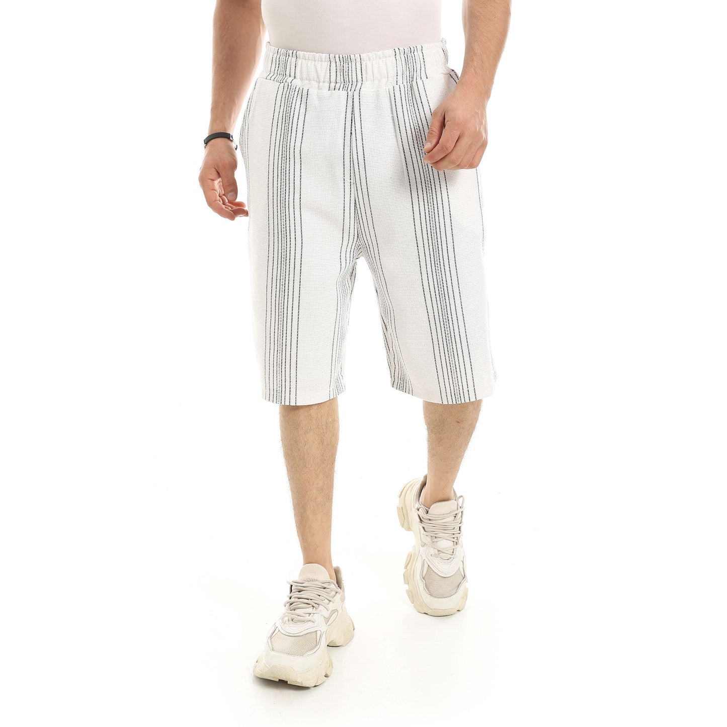 Red Circle Striped Shorts men