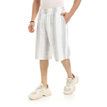 Red Circle Striped Shorts men