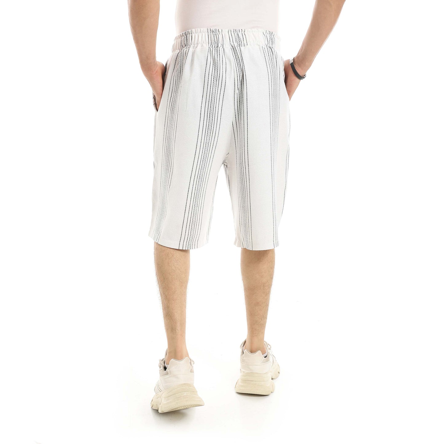 Red Circle Striped Shorts men