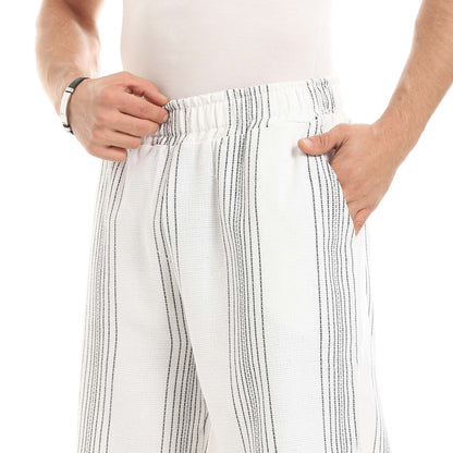 Red Circle Striped Shorts men