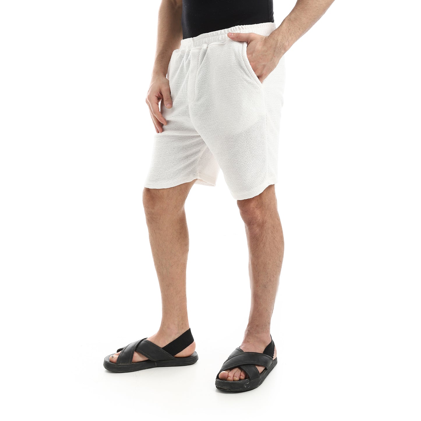 شورت كاجوال سادة بجيوب مائلة