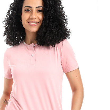 Self Pattern Short Sleeves Pajama Set