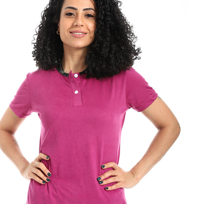 Self Pattern Short Sleeves Pajama Set