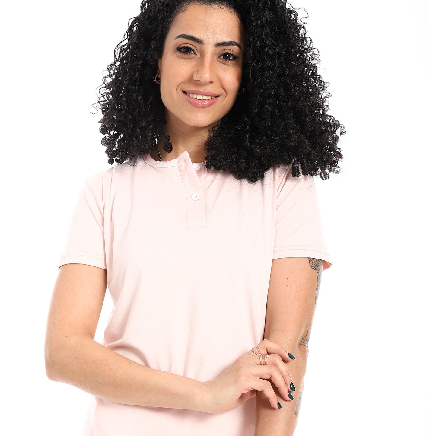 Self Pattern Short Sleeves Pajama Set