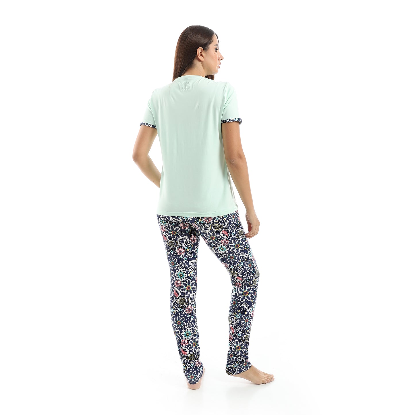 pajama with T-shirt and patterned pants