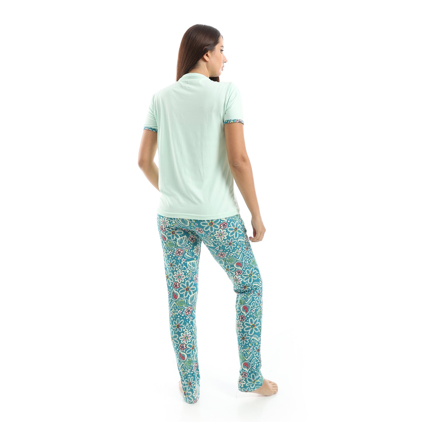 pajama with T-shirt and patterned pants