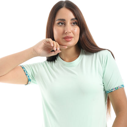 pajama with T-shirt and patterned pants