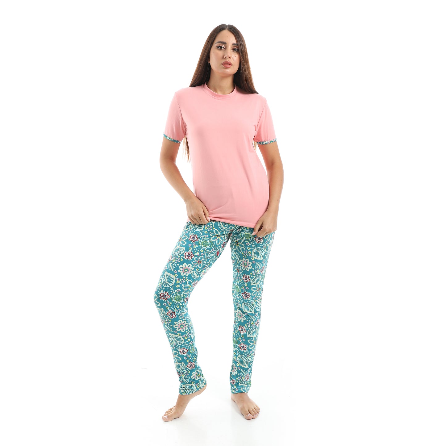 pajama with T-shirt and patterned pants
