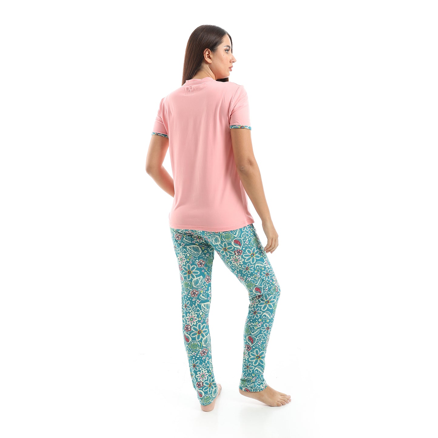 pajama with T-shirt and patterned pants