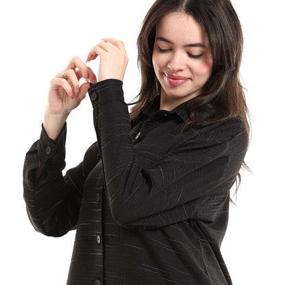 Long Sleeve Shirt and High Waisted Wide Leg Pants