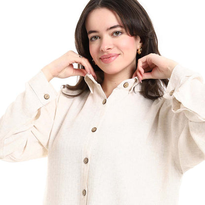 Long Sleeve Shirt and High Waisted Wide Leg Pants