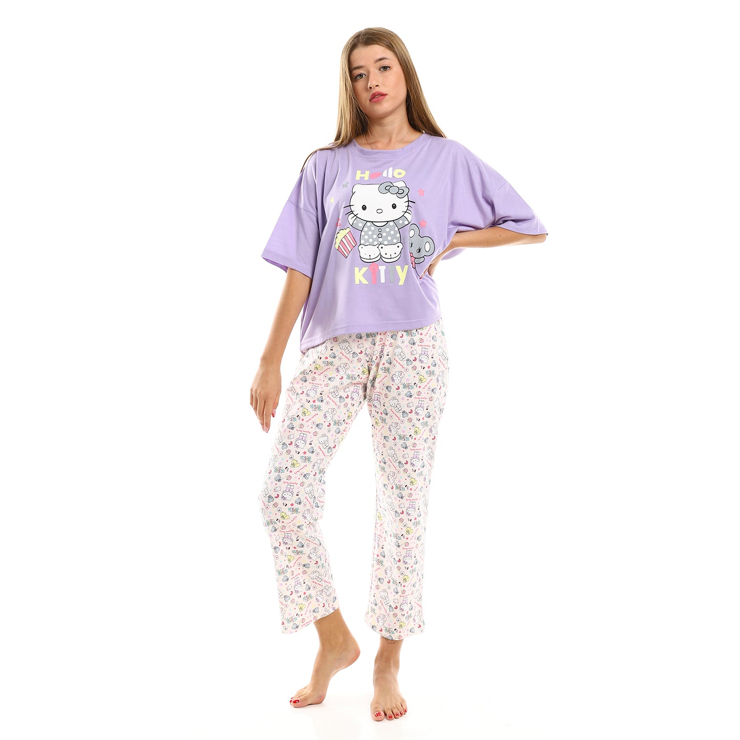 Printed Zebra Short Sleeves Pajama Set