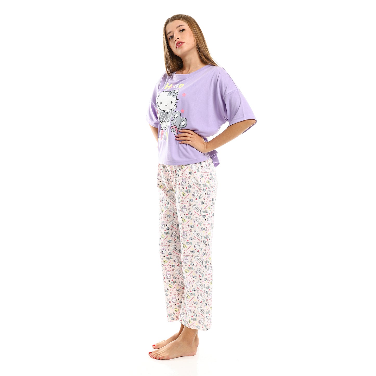 Printed Zebra Short Sleeves Pajama Set