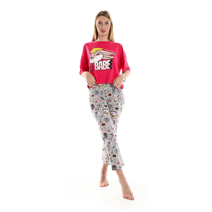 Printed Zebra Short Sleeves Pajama Set