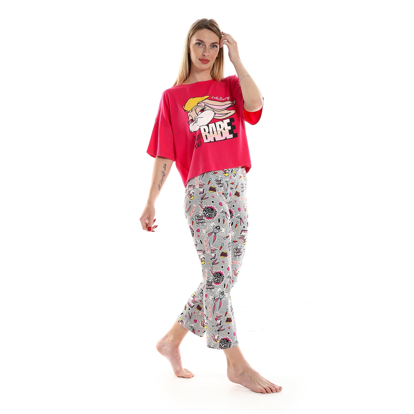 Printed Zebra Short Sleeves Pajama Set