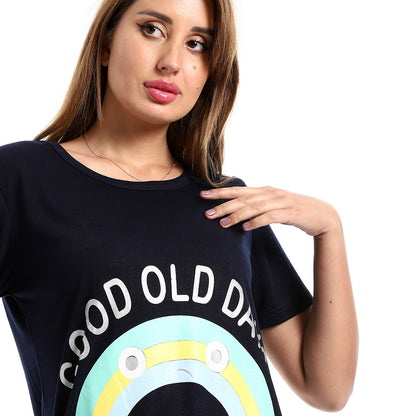 kady Printed "Good Old Days" Round Neck Sleepshirt