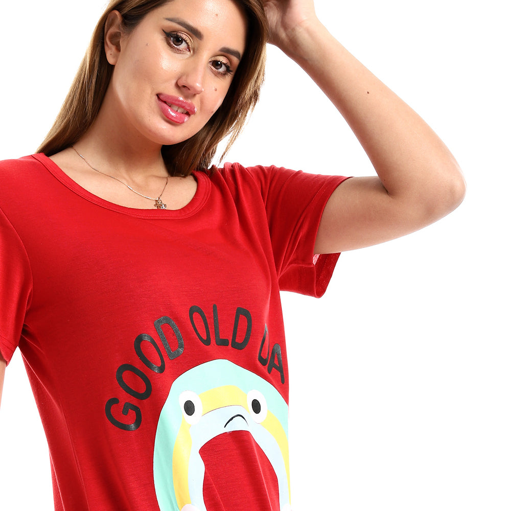 kady Printed "Good Old Days" Round Neck Sleepshirt