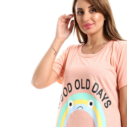 kady Printed "Good Old Days" Round Neck Sleepshirt