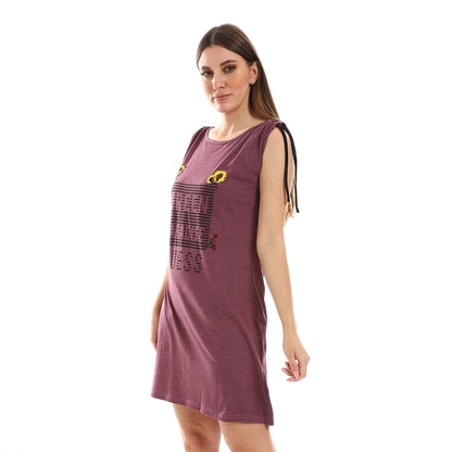 kady Printed Sleeveless Round Collar Sleepshirt women
