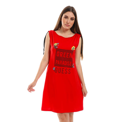 kady Printed Sleeveless Round Collar Sleepshirt women