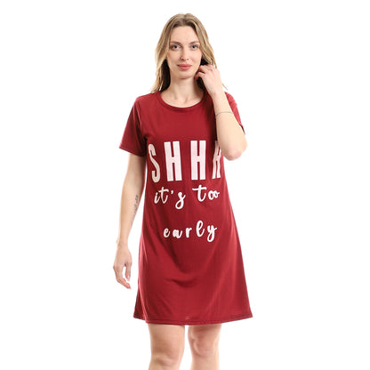 kady Printed "SHHH" Slip On Crew Short Sleepshirt women