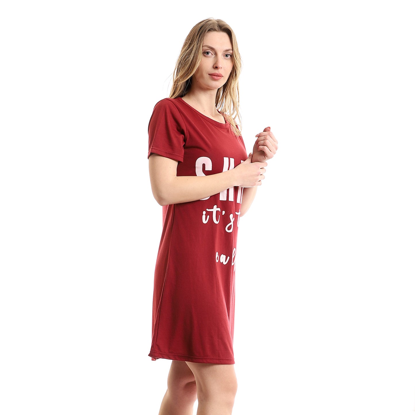 kady Printed "SHHH" Slip On Crew Short Sleepshirt women