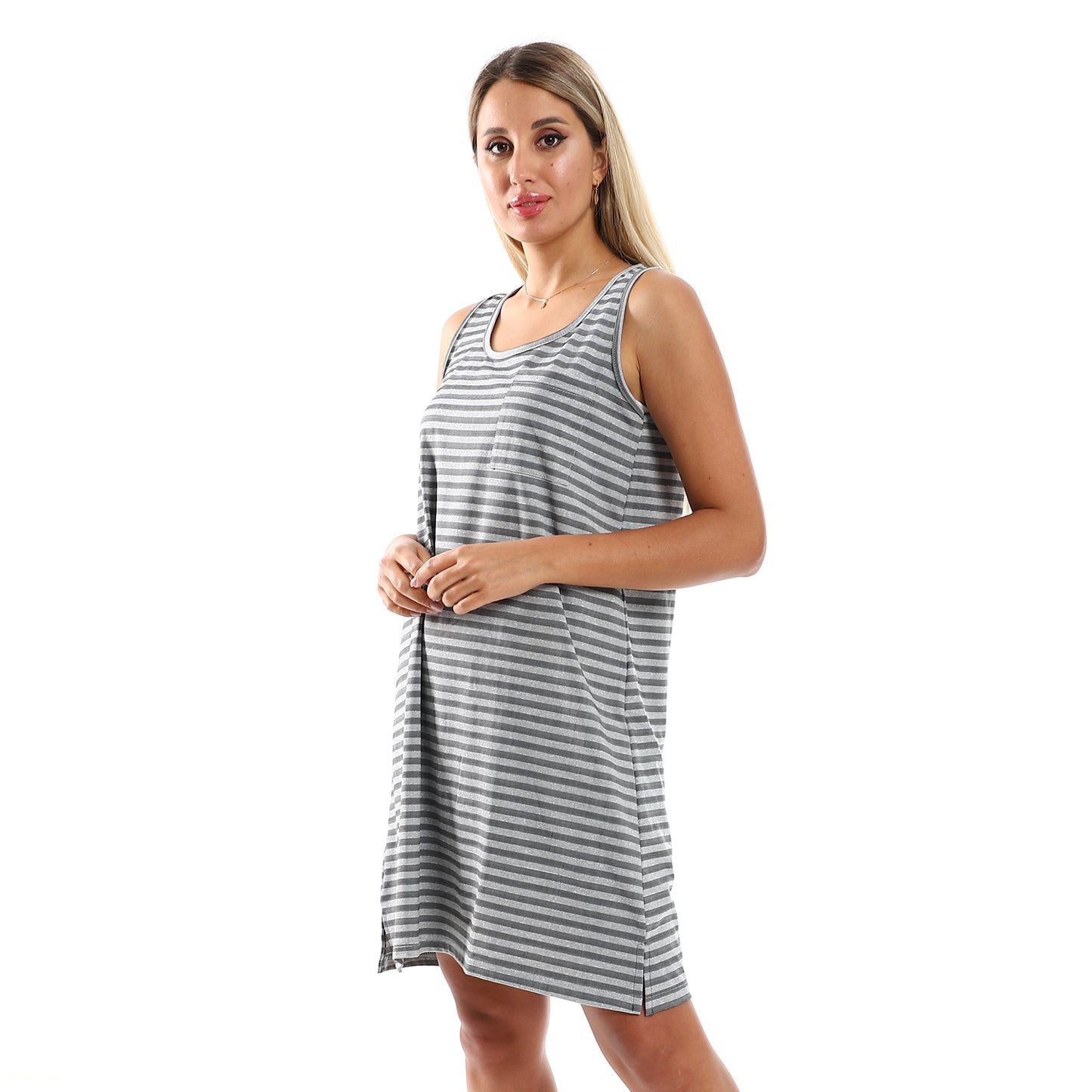 Kady slip on striped sleepshirt with side patch pocket women