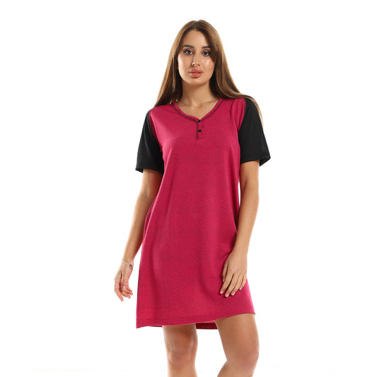 kady Odd Sleeves Sleepshirt Heather Reddish Fuchsia &amp; Black women