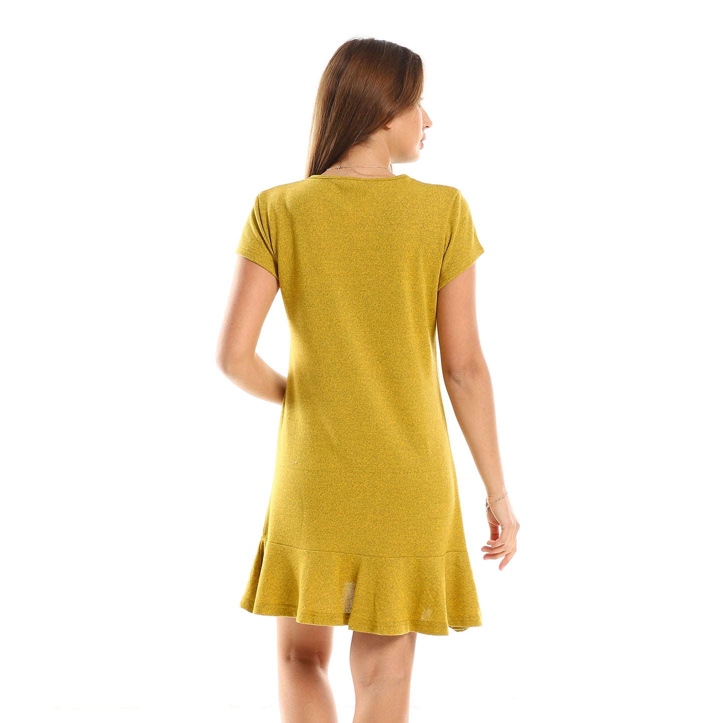 قميص نوم حريمي سهل الارتداء من kady Ruffle Trim Heather Mustard Slip On Sleepshirt