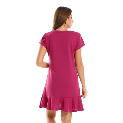 قميص نوم حريمي سهل الارتداء من kady Ruffle Trim Heather Mustard Slip On Sleepshirt