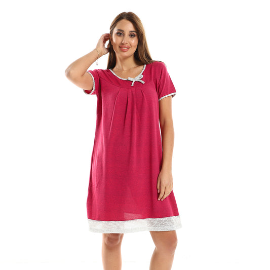 kady Grey Chest Ribbon Over Reddish Fuchsia Sleepshirt women